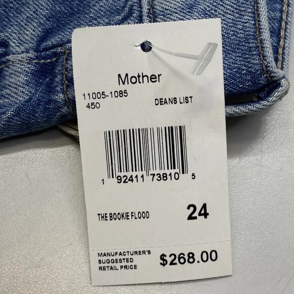 Mother Women's The Bookie Flood Jeans Dean's List Blue High Rise Bootcut Size 24 - Picture 2 of 8